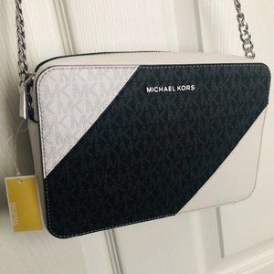 Michael Kors MICHAEL Crossbody LG Blk/Optic White